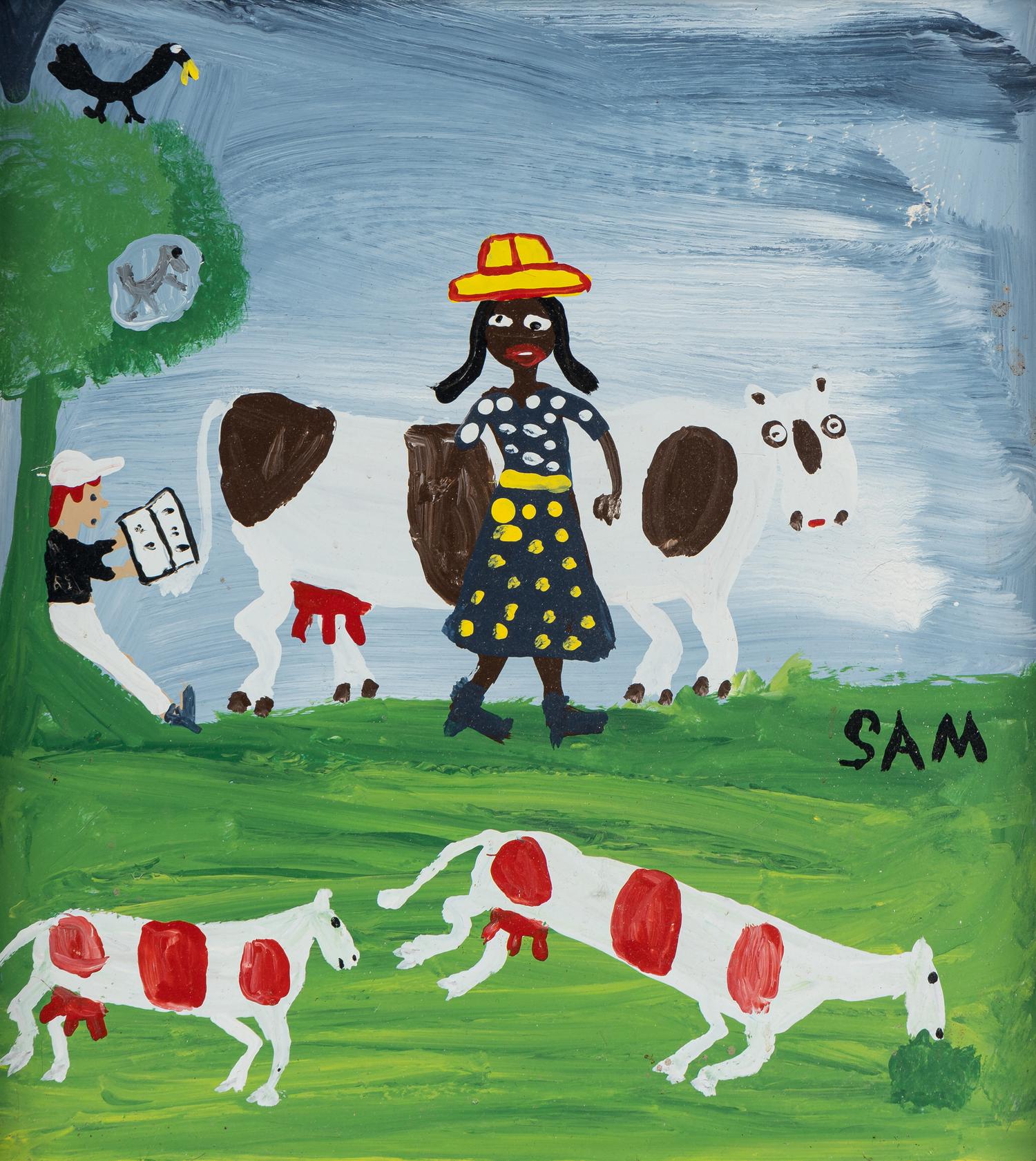 Untitled (Figures with Cows)