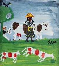 Untitled (Figures with Cows)