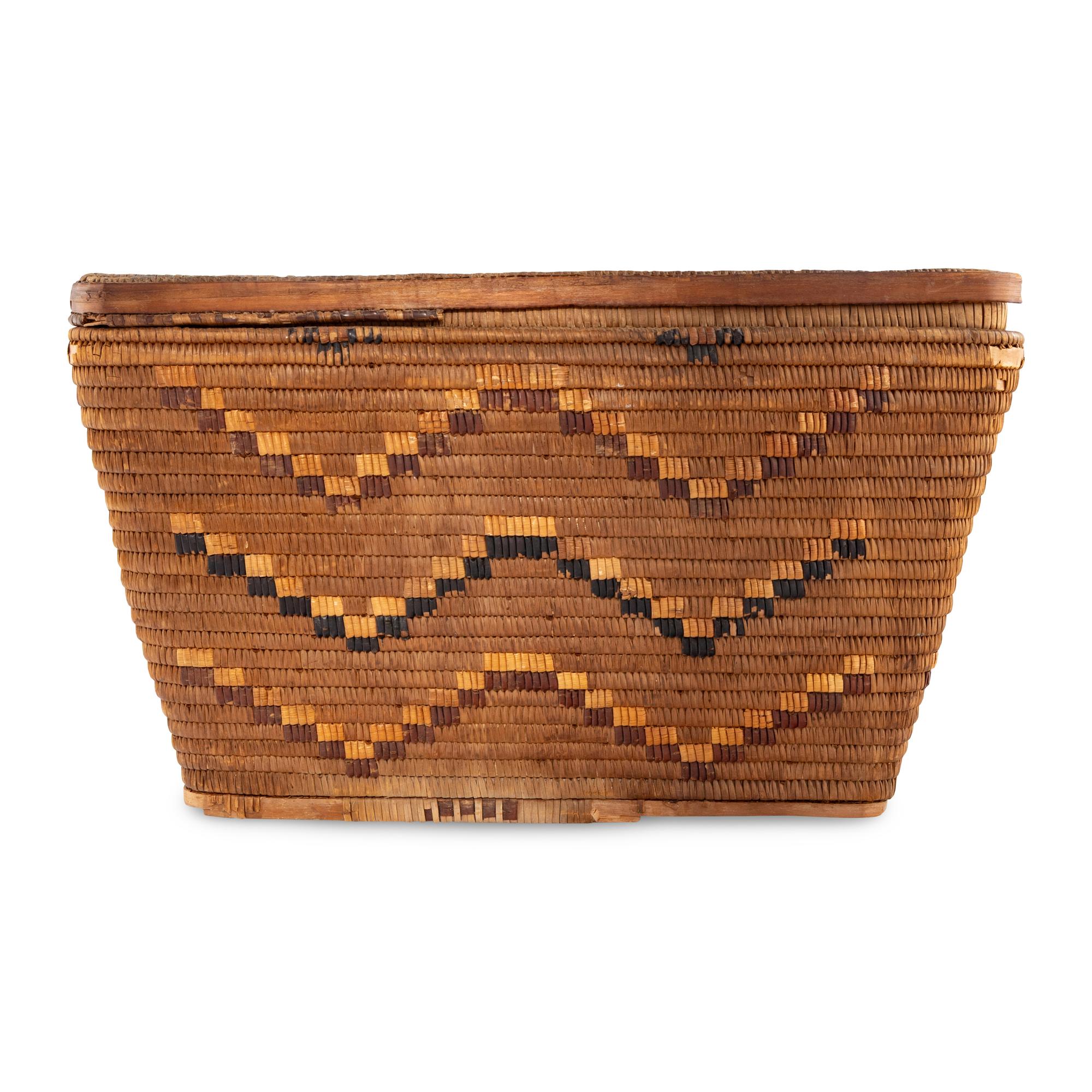 Salish Imbricated Lidded Storage Basket