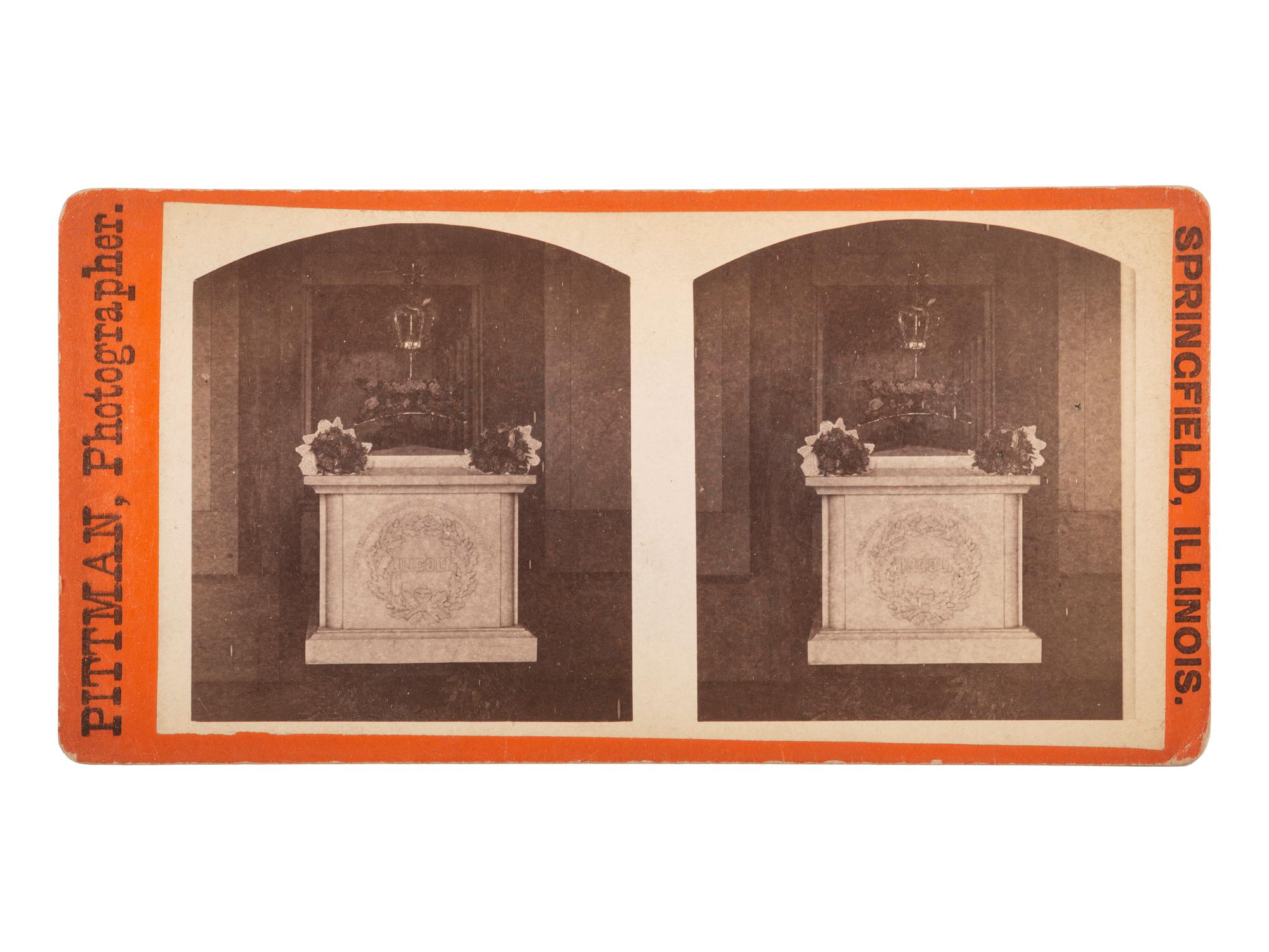 [LINCOLN, Abraham (1809-1865)]. PITTMAN, J.A.W., photographer. Catacomb and Sarcophagus, National Lincoln Monument . Springfield, IL: n.d.