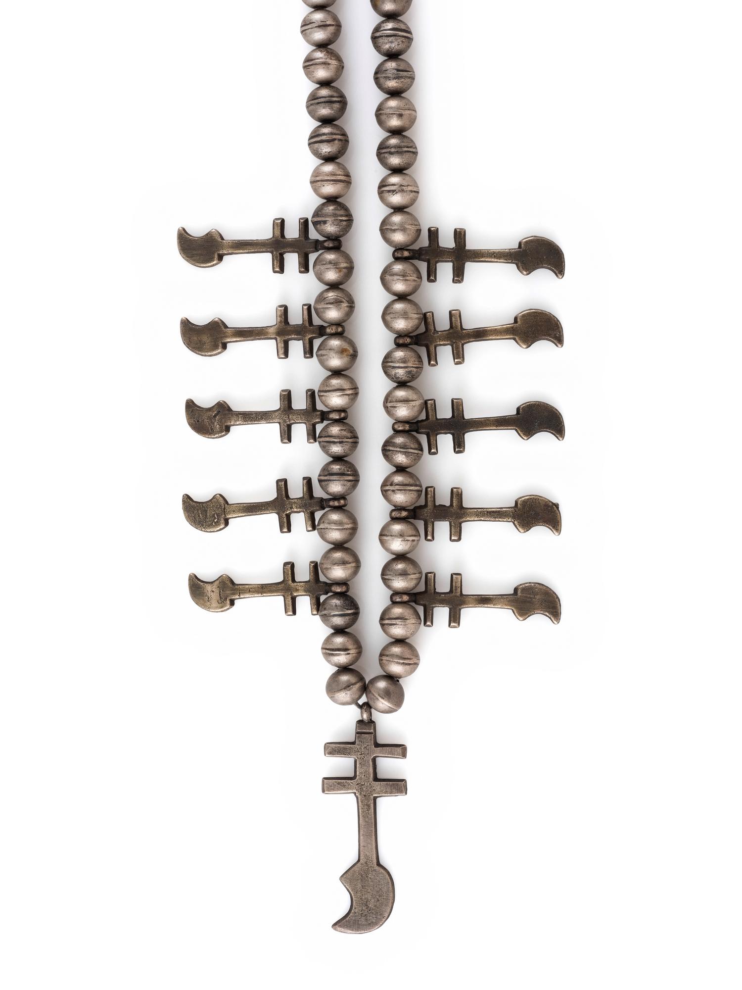 Isleta Silver Double Cross Necklace