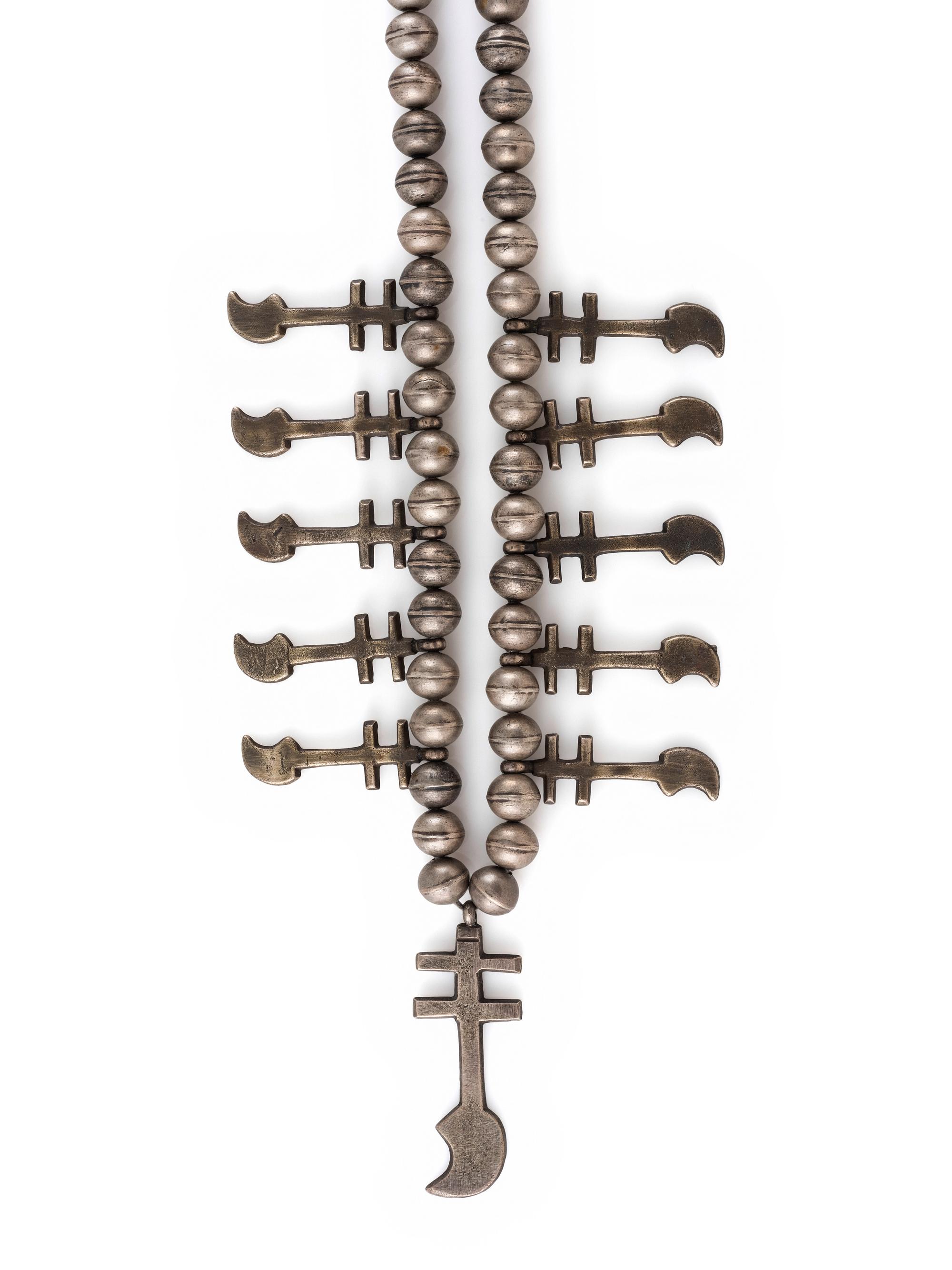 Isleta Silver Double Cross Necklace
