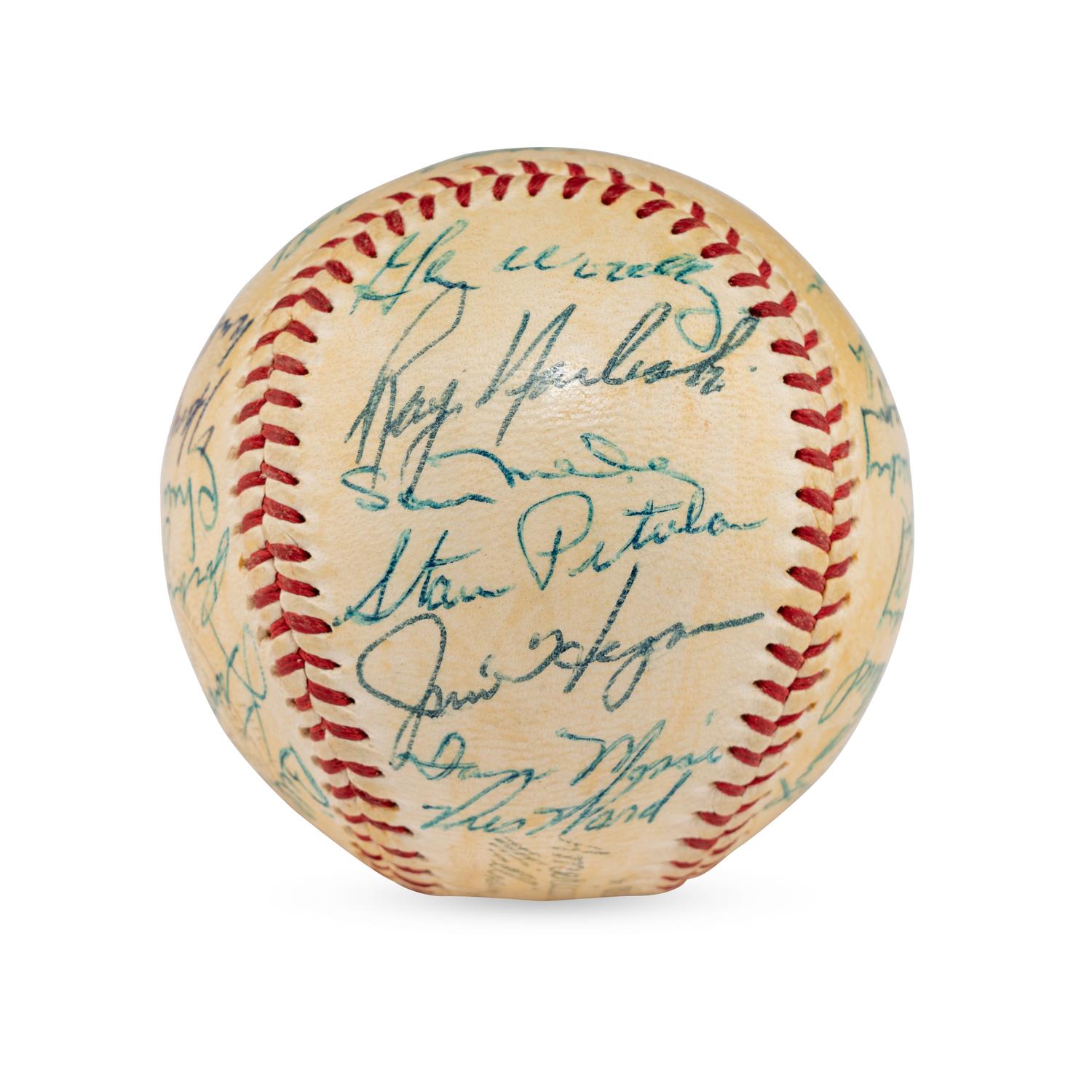 A 1957 Cleveland Indians Team Signed Autograph Baseball (PSA Letter of Authenticity)
