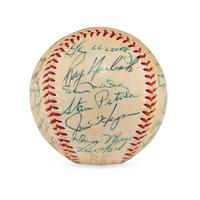 A 1957 Cleveland Indians Team Signed Autograph Baseball (PSA Letter of Authenticity)