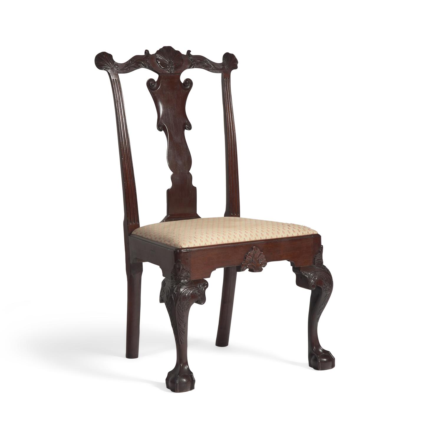 A Chippendale Carved Mahogany Side Chair
