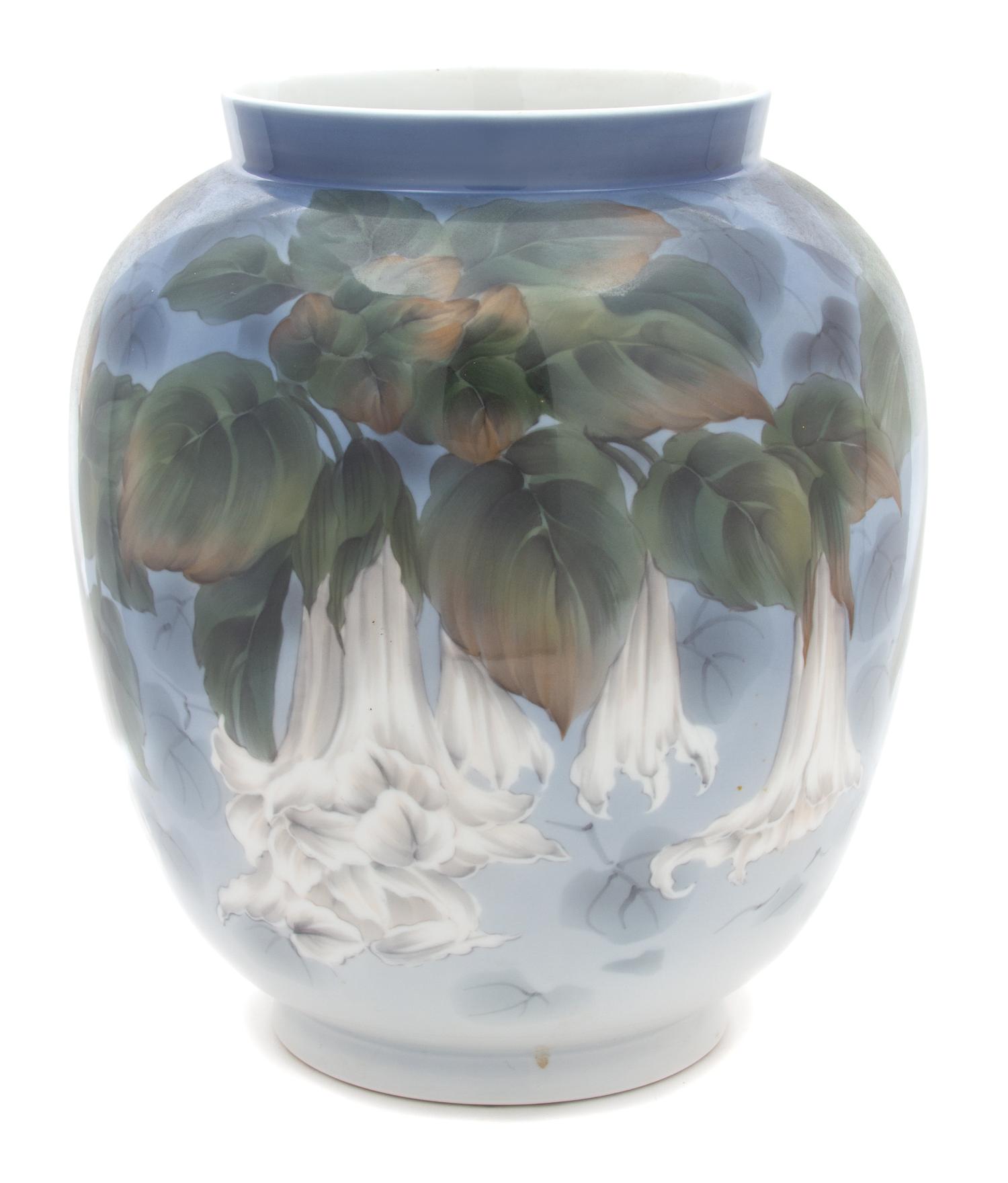 A Royal Copenhagen Porcelain Ovoid Vase Height 12 inches. — 20TH CENTURY