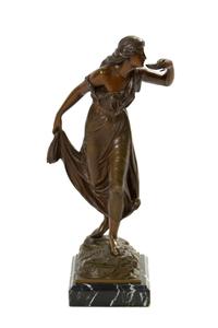 A German Bronze Figure, after Adolph Muller-Crefeld (1863-1934), Height 15 1/2 inches.