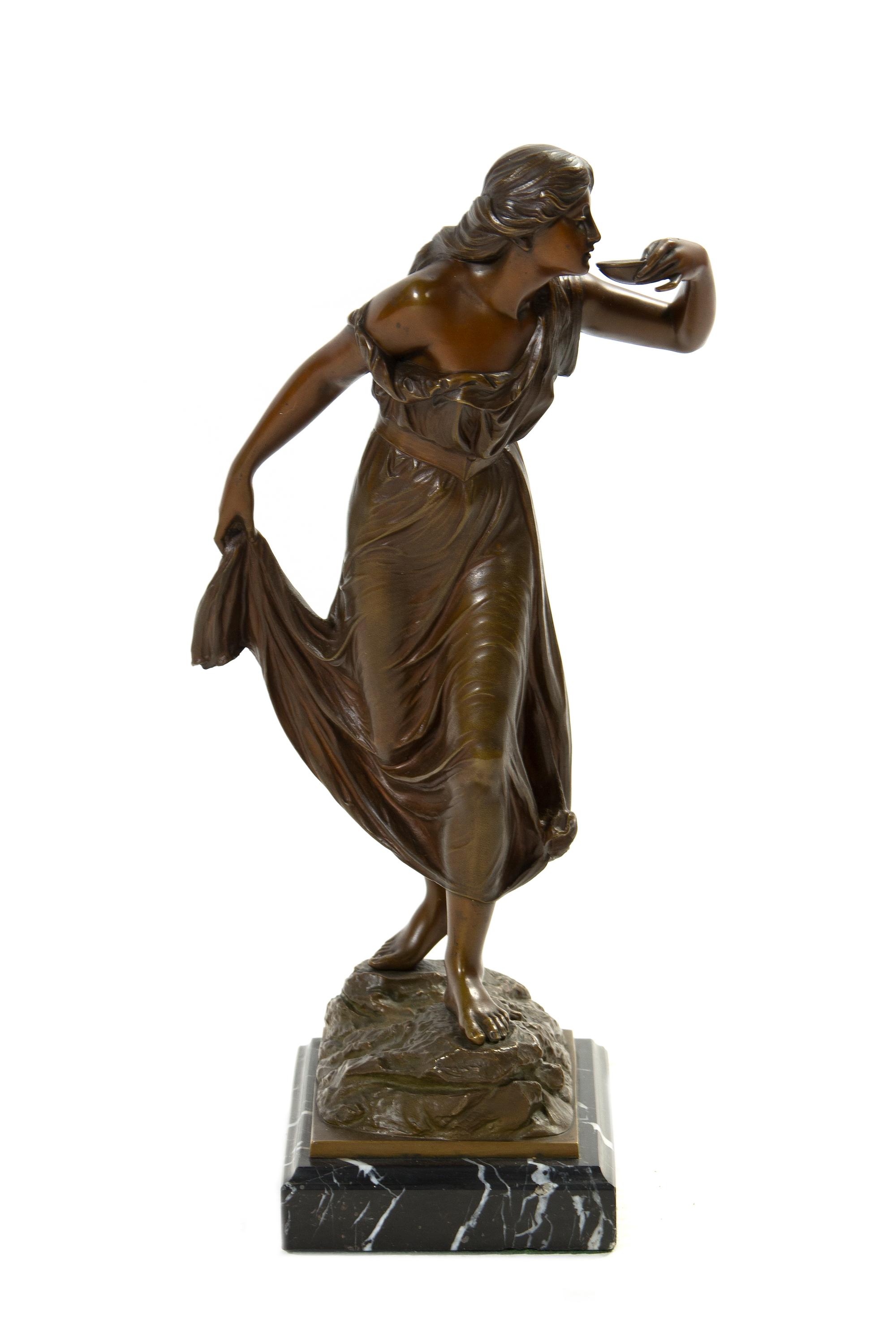 A German Bronze Figure, after Adolph Muller-Crefeld (1863-1934), Height 15 1/2 inches.