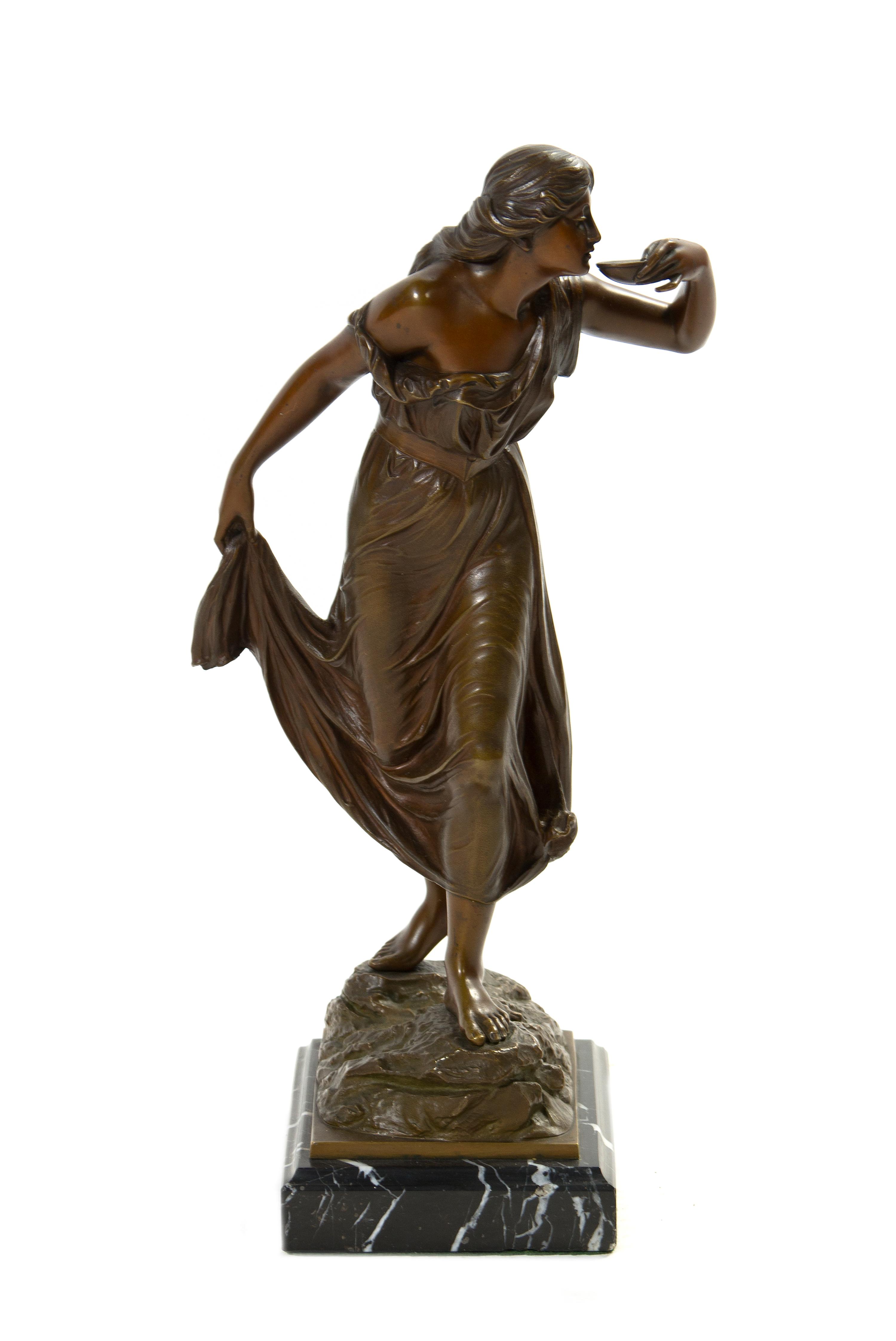 A German Bronze Figure, after Adolph Muller-Crefeld (1863-1934), Height 15 1/2 inches.