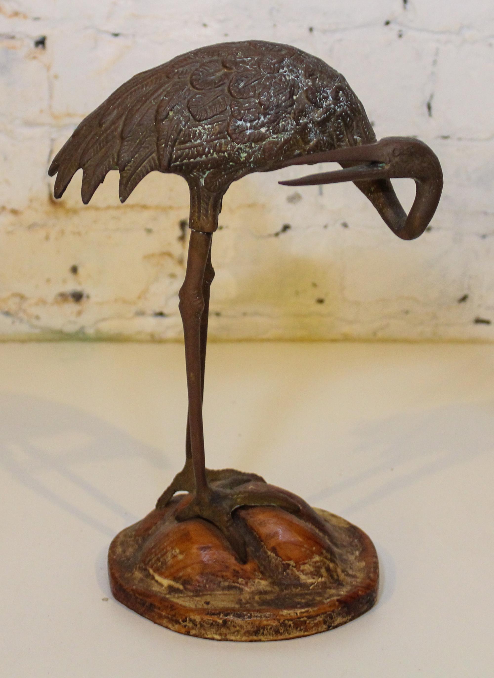 A Cast Brass Shorebird. Height overall 11 3/4 inches.