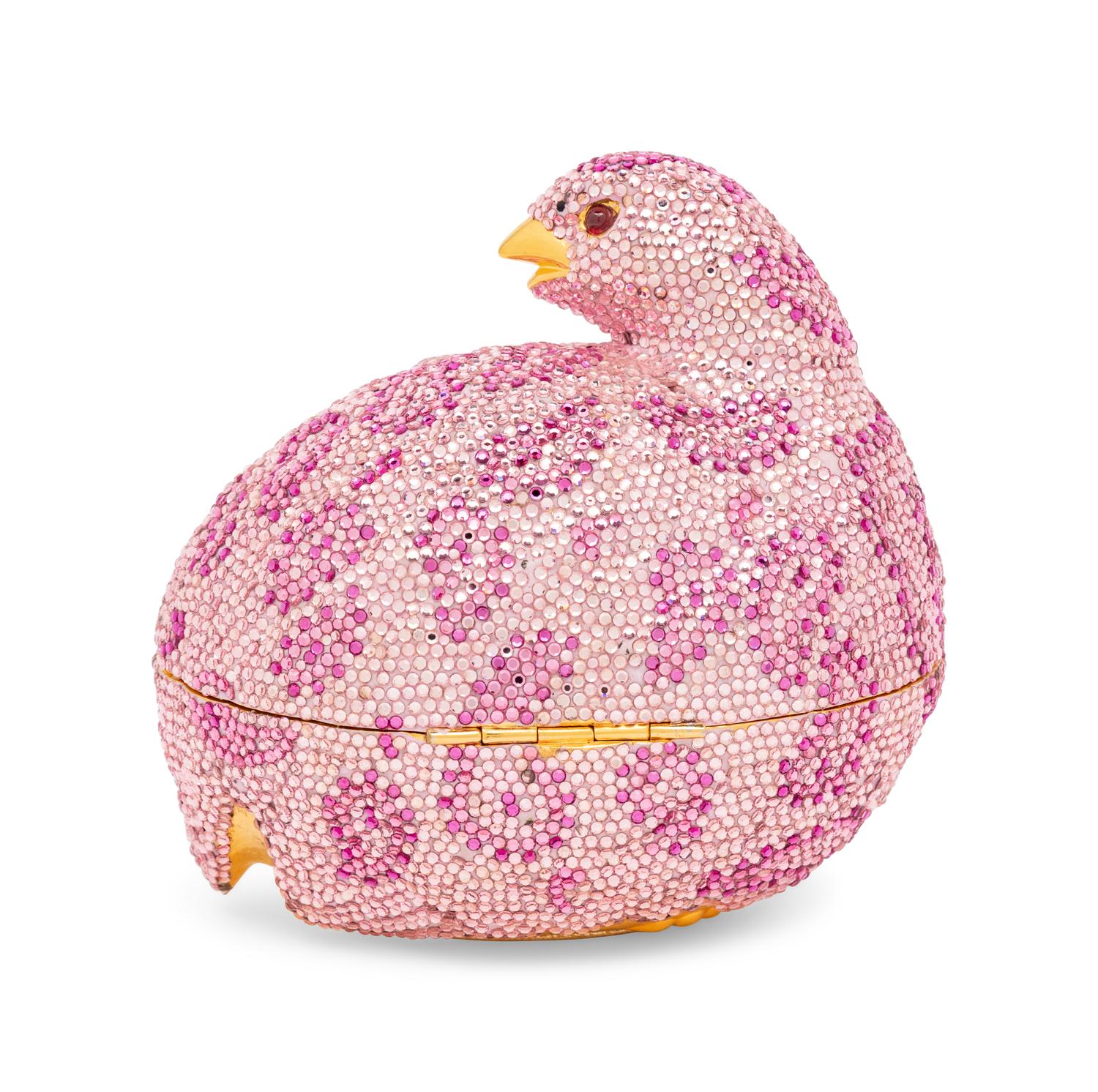 JUDITH LEIBER, PINK GROUSE MINAUDIÈRE