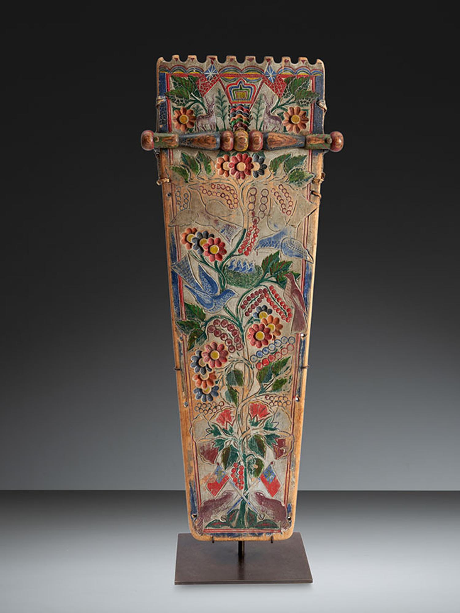 Mohawk Carved and Painted Cradleboard