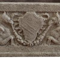 A Cast Stone Planter with Vine Decoration 36" W x 11.5" D x 11" H — United States, Early 20th Century