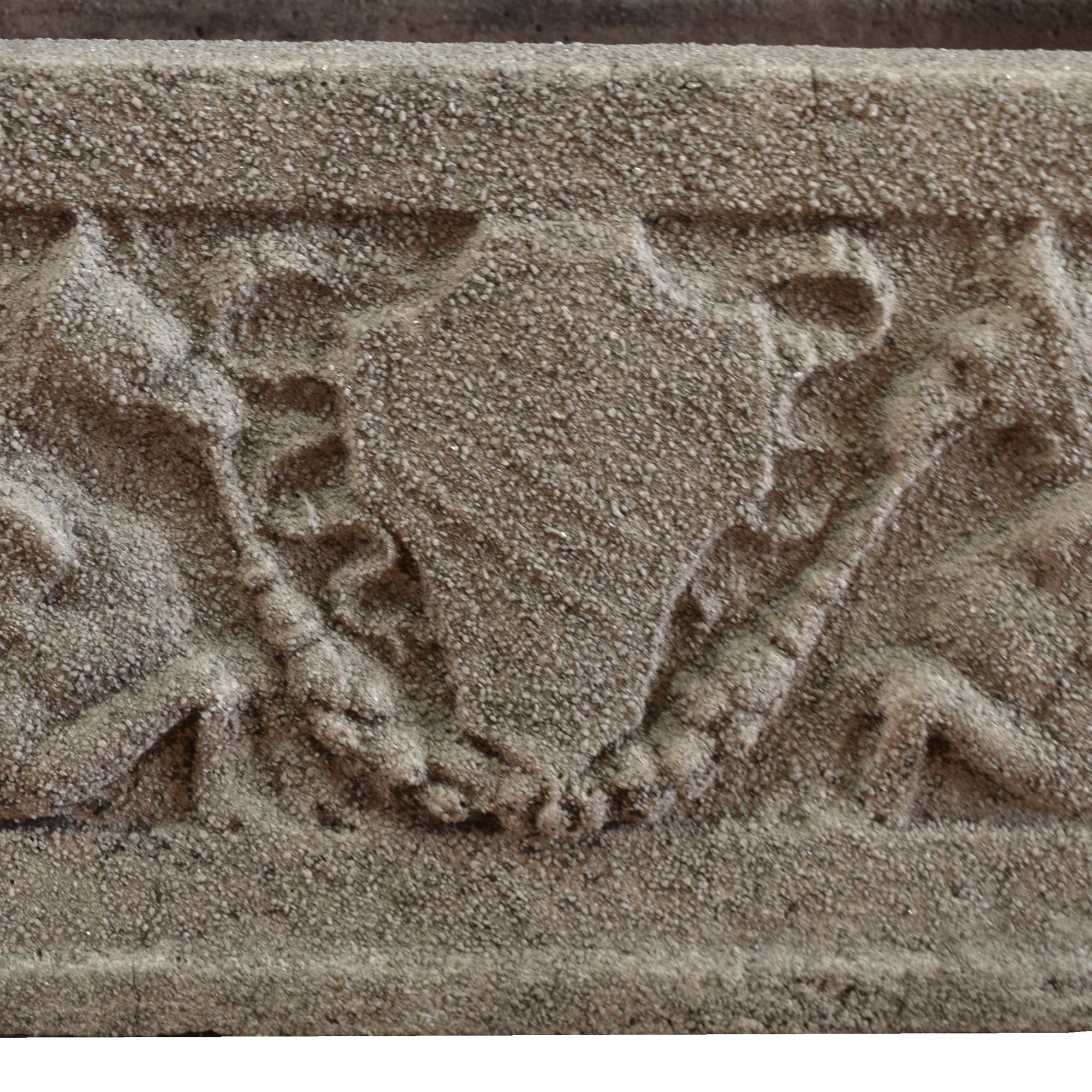 A Cast Stone Planter with Vine Decoration 36" W x 11.5" D x 11" H — United States, Early 20th Century