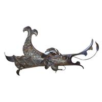 A Hammered Iron Dragon Form Downspout 35" W x 18" D x 21" H — Italy, 19th Century