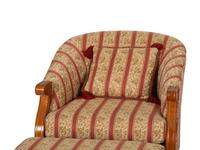 A Pair of Louis XVI Style Bergeres with Matching Ottomans