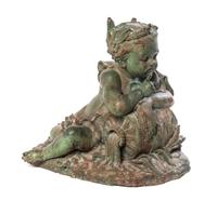A Continental Neoclassical Cast Metal Figure, Width 23 inches.