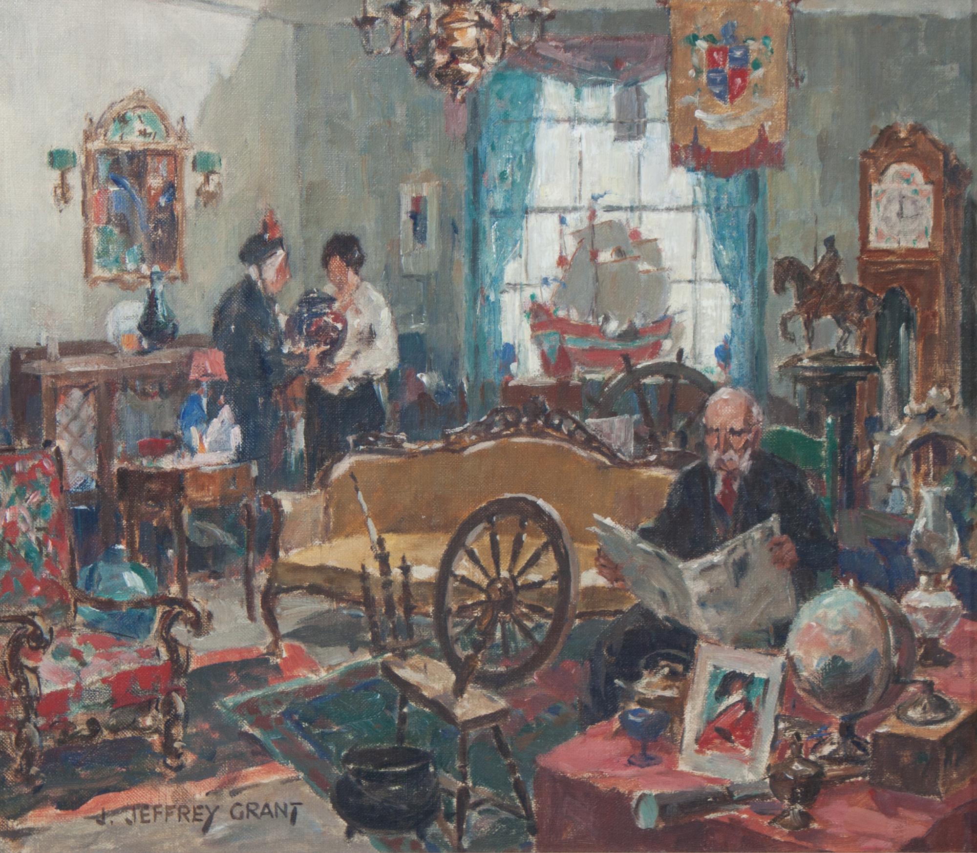 James Jeffrey Grant, (American, 1883-1960), Study for the Antique Shop