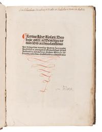 [INCUNABULA]. TEMESVAR, Pelbartus Ladislaus de (1430-1504). Tertius Liber Rosarii Theologie Aurei. Hagenau: Heinrich Gran for Johann Rynmann of Augsburg, 1507.