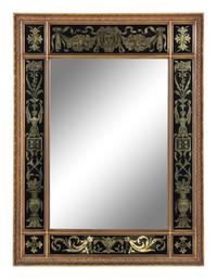 A Neoclassical Style Reverse-Painted Glass Mirror