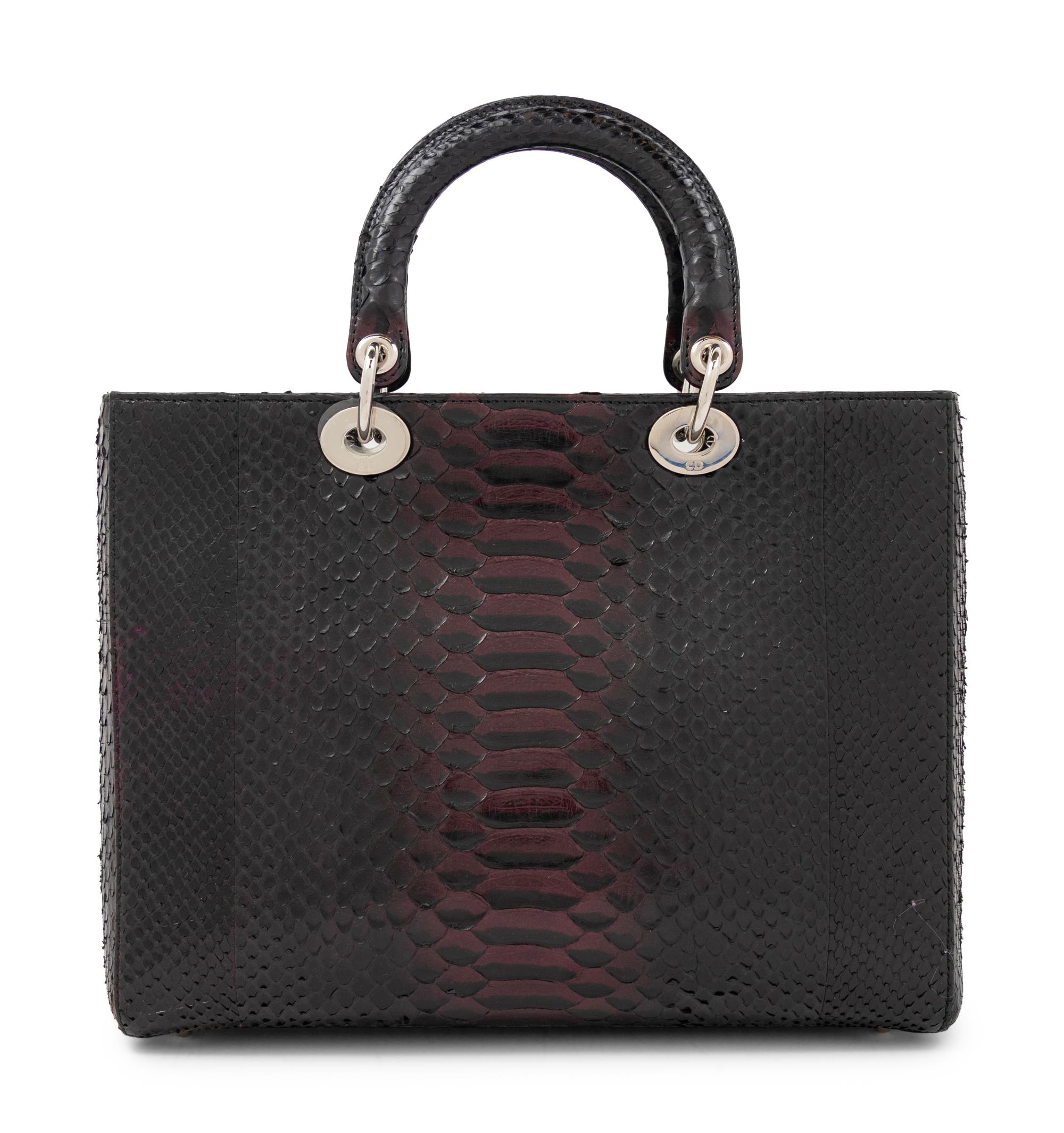 Christian Dior Black Python Medium Lady Dior Bag, 2011