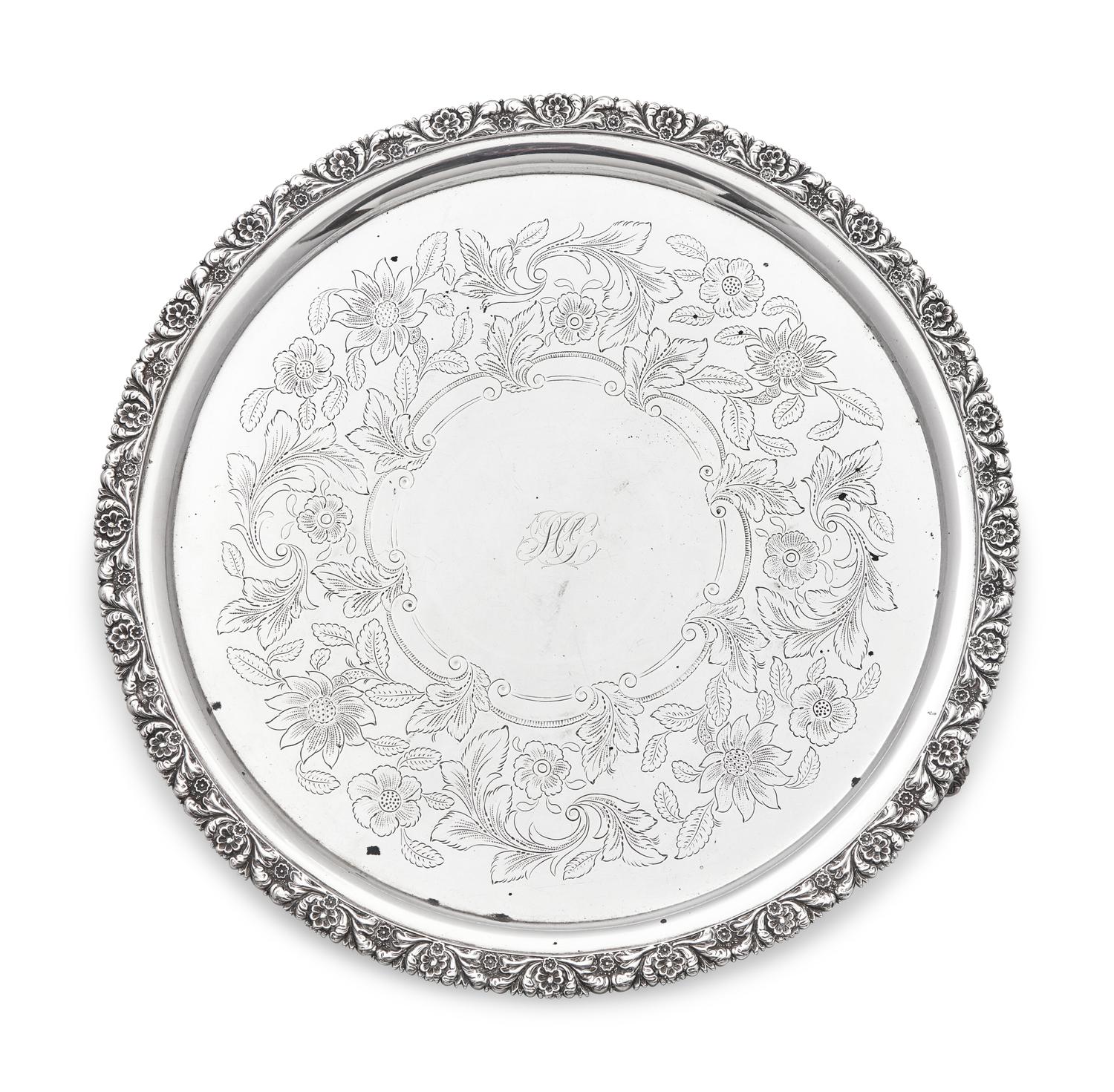 A Classical Silver Salver, Baldwin Gardiner (1791-1868, active 1827-1848), New York, NY, Circa 1835