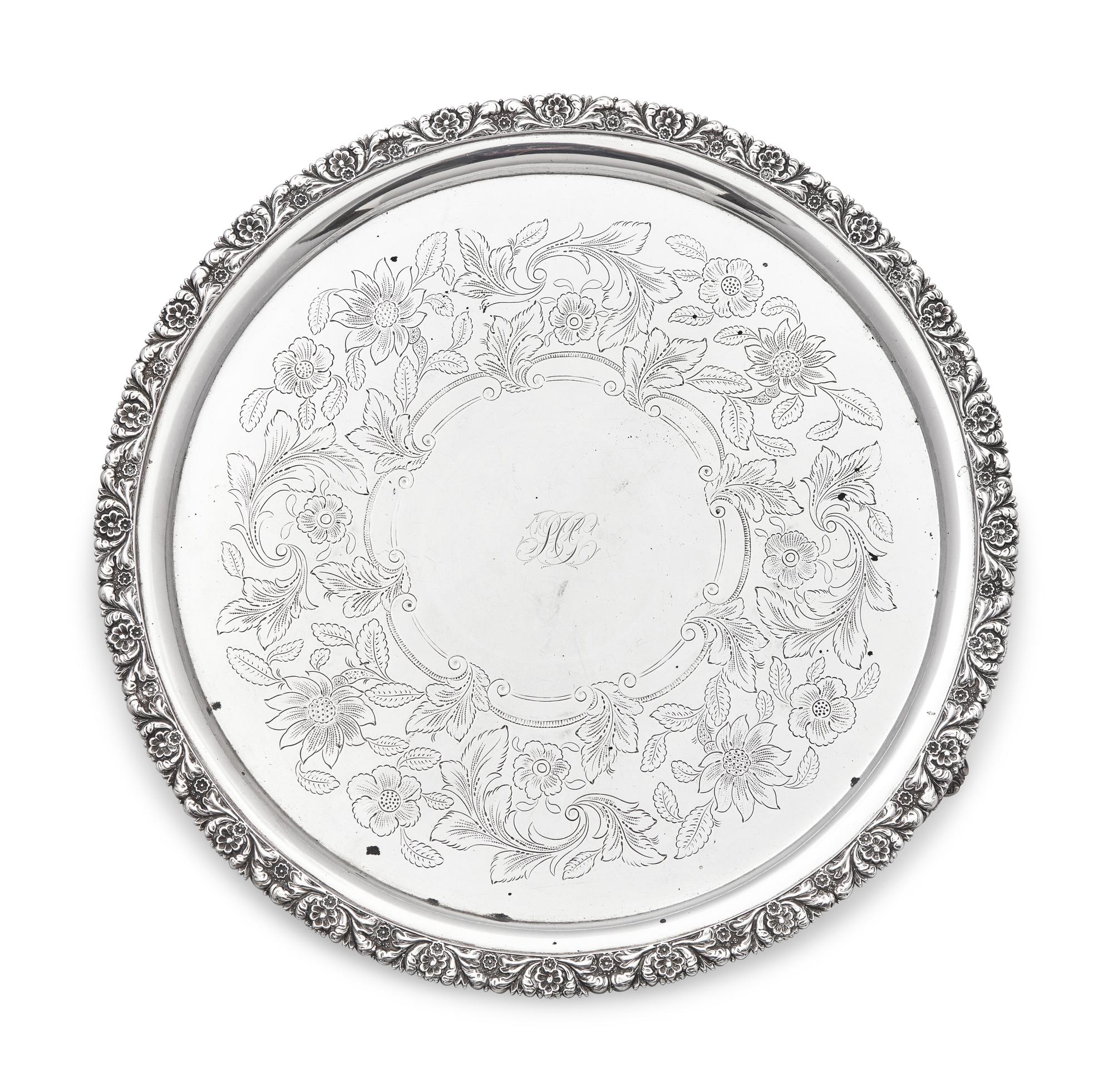 A Classical Silver Salver, Baldwin Gardiner (1791-1868, active 1827-1848), New York, NY, Circa 1835