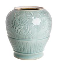 A Celadon Glazed Vase Height 11 1/4 inches.