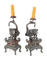 A Pair of Asian Metal Candlestands — 19TH/20TH CENTURY