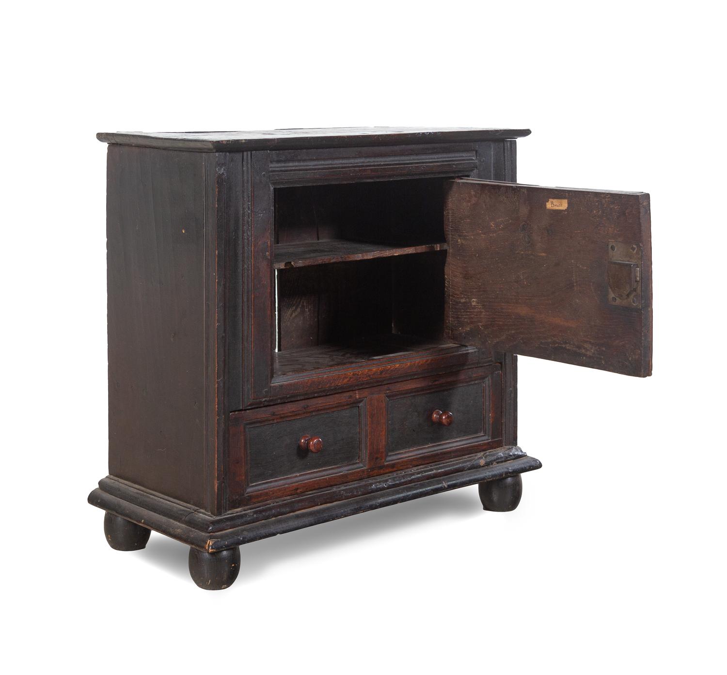 A Charles II Oak Table Cabinet