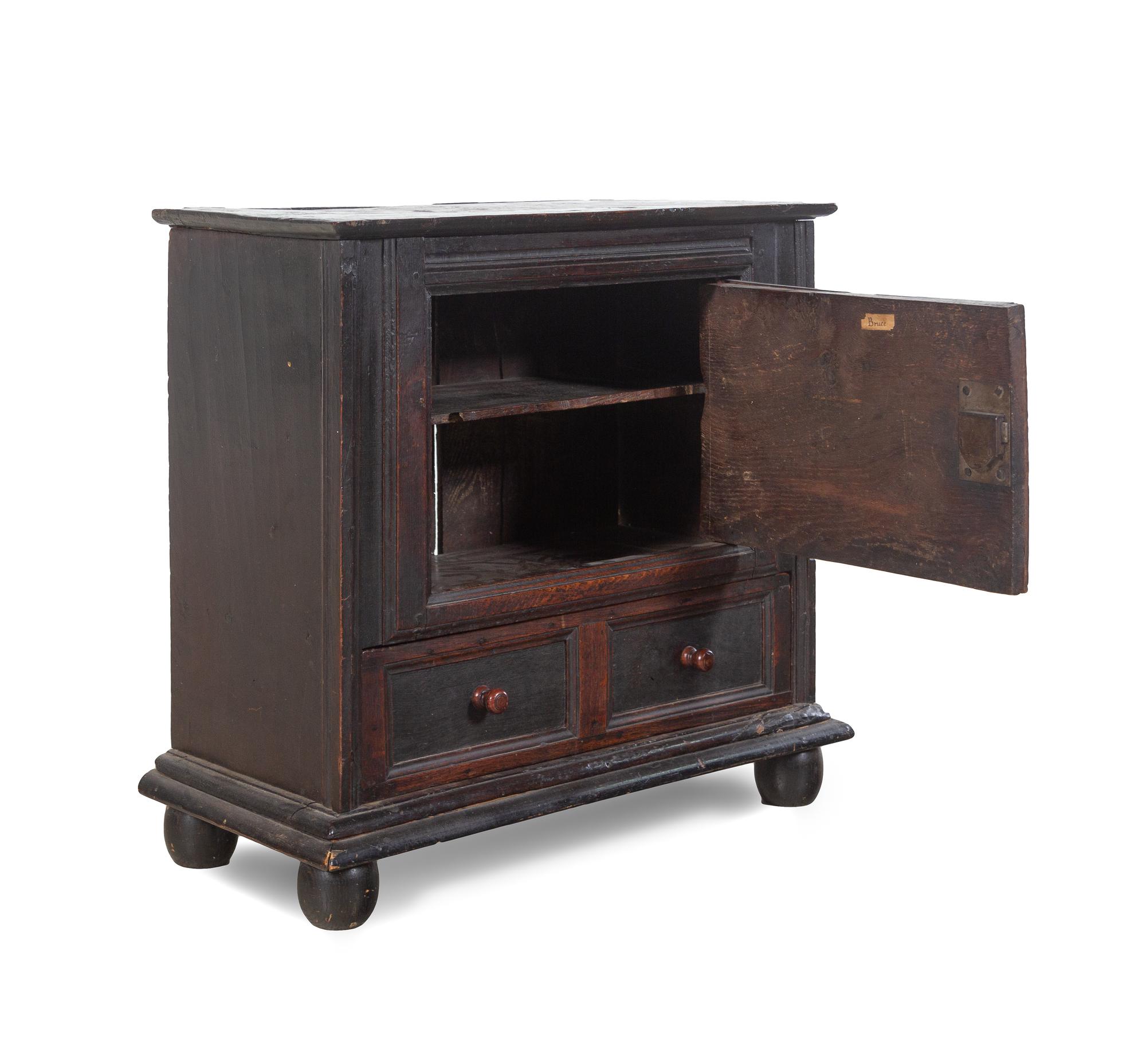 A Charles II Oak Table Cabinet