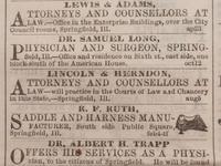 [LINCOLNIANA]. Daily Illinois State Journal . 9 December 1858. With Lincoln & Herndon advertisement.