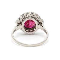 ART DECO, UNHEATED BURMESE RUBY AND DIAMOND RING