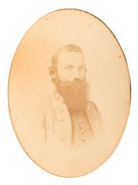 [CIVIL WAR] -- [STUART, J.E.B. (1833-1864)]. [VANNERSON & JONES, photographers]. Albumen photograph of J.E.B. Stuart as lieutenant colonel. [Richmond, VA].