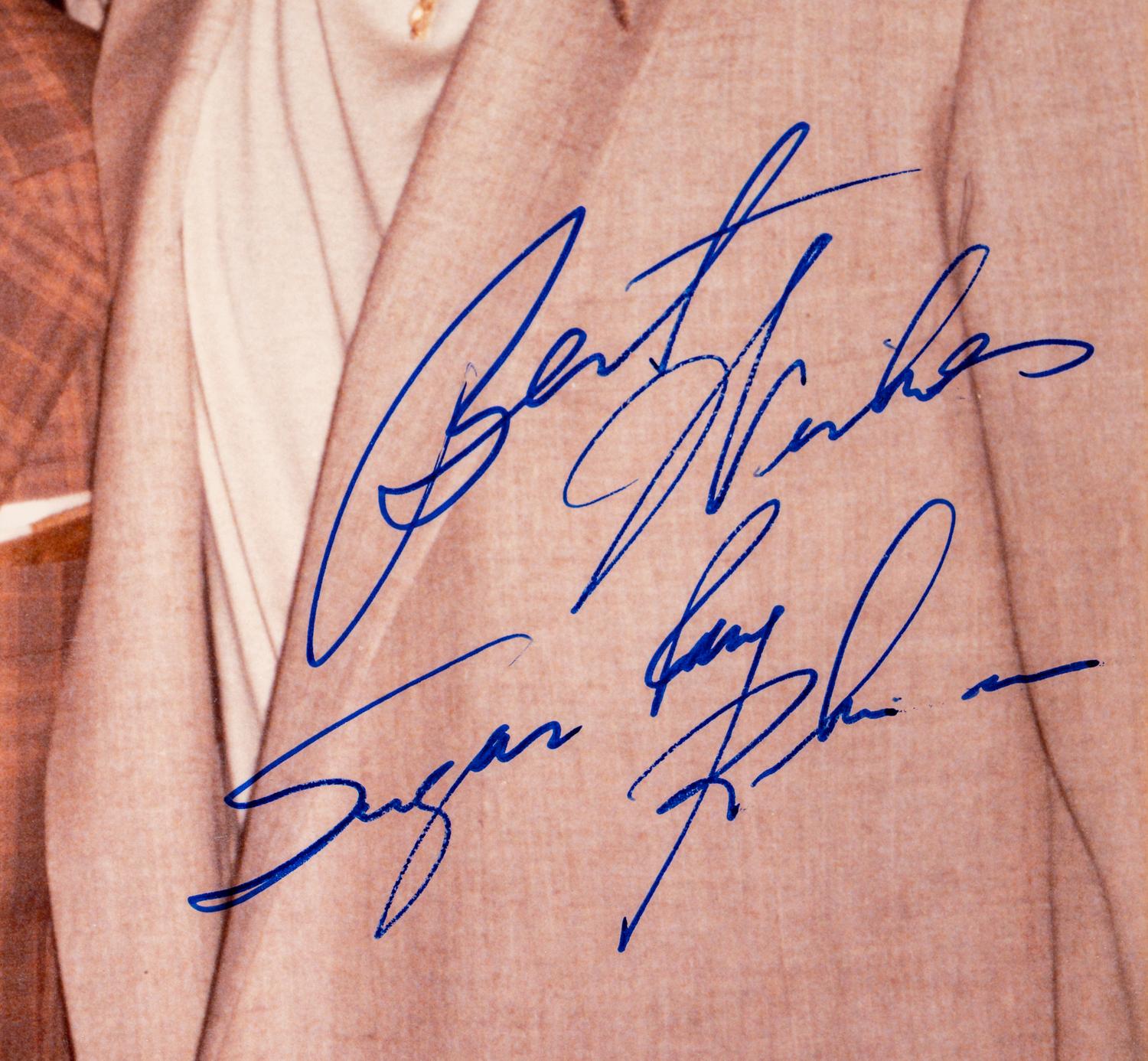 A Group of Two Boxing Champion Sugar Ray Robinson Signed Autograph Photographs,