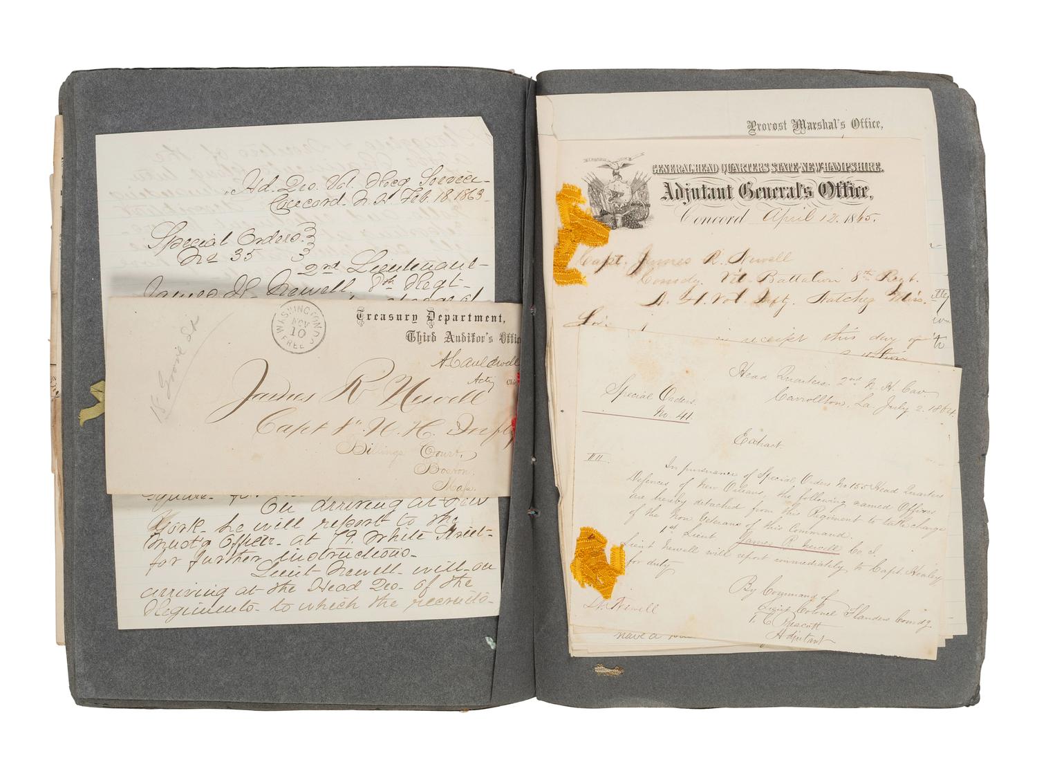 [CIVIL WAR]. Scrapbook related to the service of Major James R. Newell, 8th New Hampshire Volunteers, incl. scarce issue of Natchitoches Union. Extra. [ With: ] Scrapbooks compiled by his widow while serving as a missionary to Turkey in the 1880s.