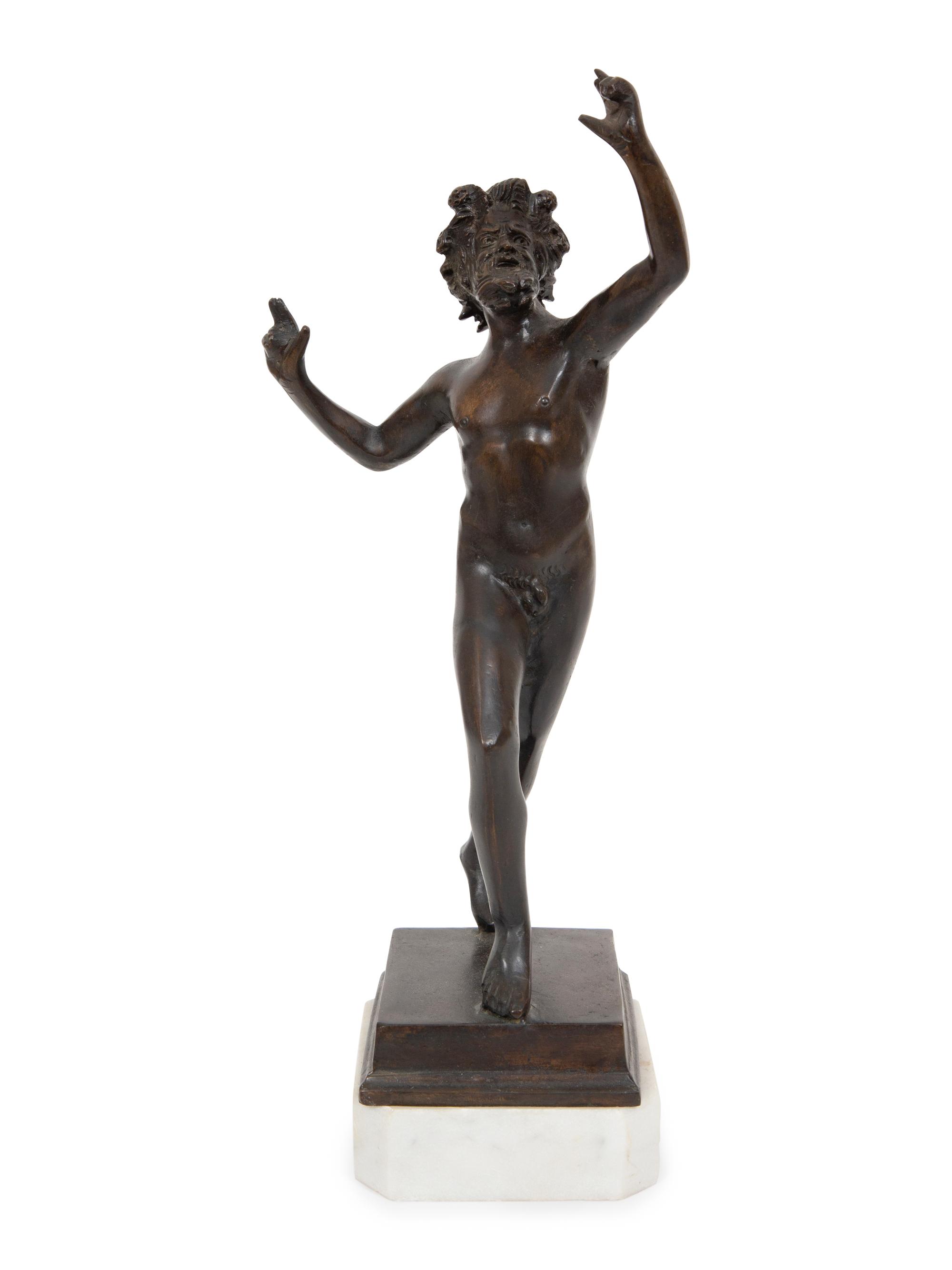 A Continental Bronze Figure of the Dancing Faun