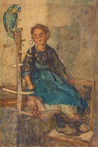 Alice Schille (American, 1869–1955) — Child with a Parrot