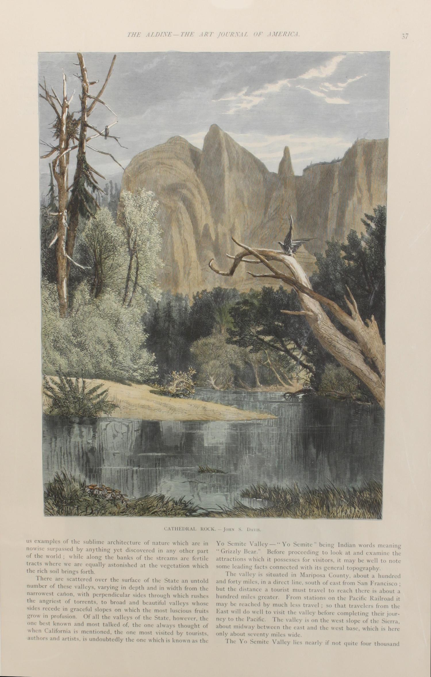 Six Hand Colored Woodblock Prints of Yosemite Height 14 x width 9 3/4 inches — LATE-19TH CENTURY
