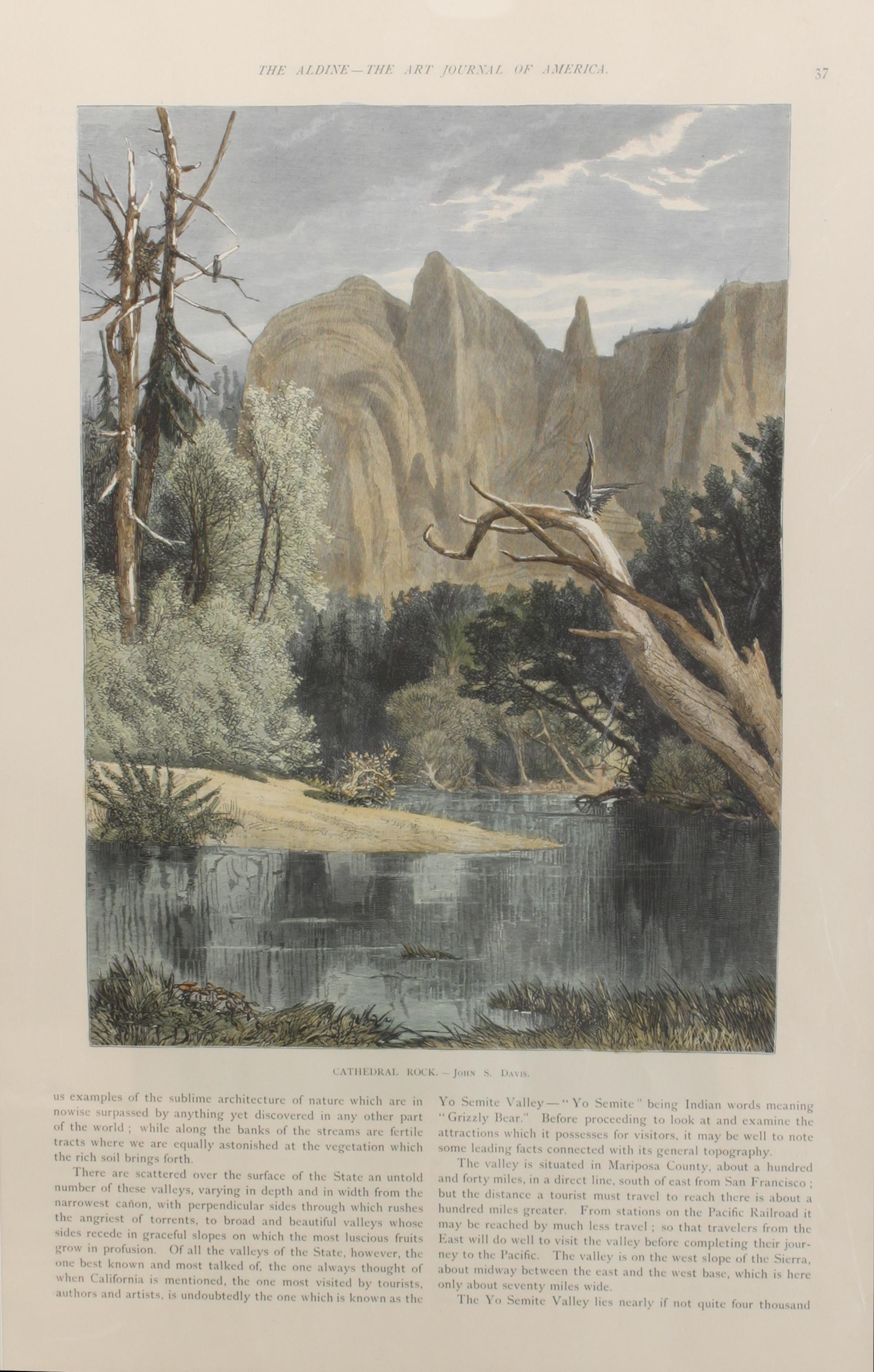 Six Hand Colored Woodblock Prints of Yosemite Height 14 x width 9 3/4 inches — LATE-19TH CENTURY