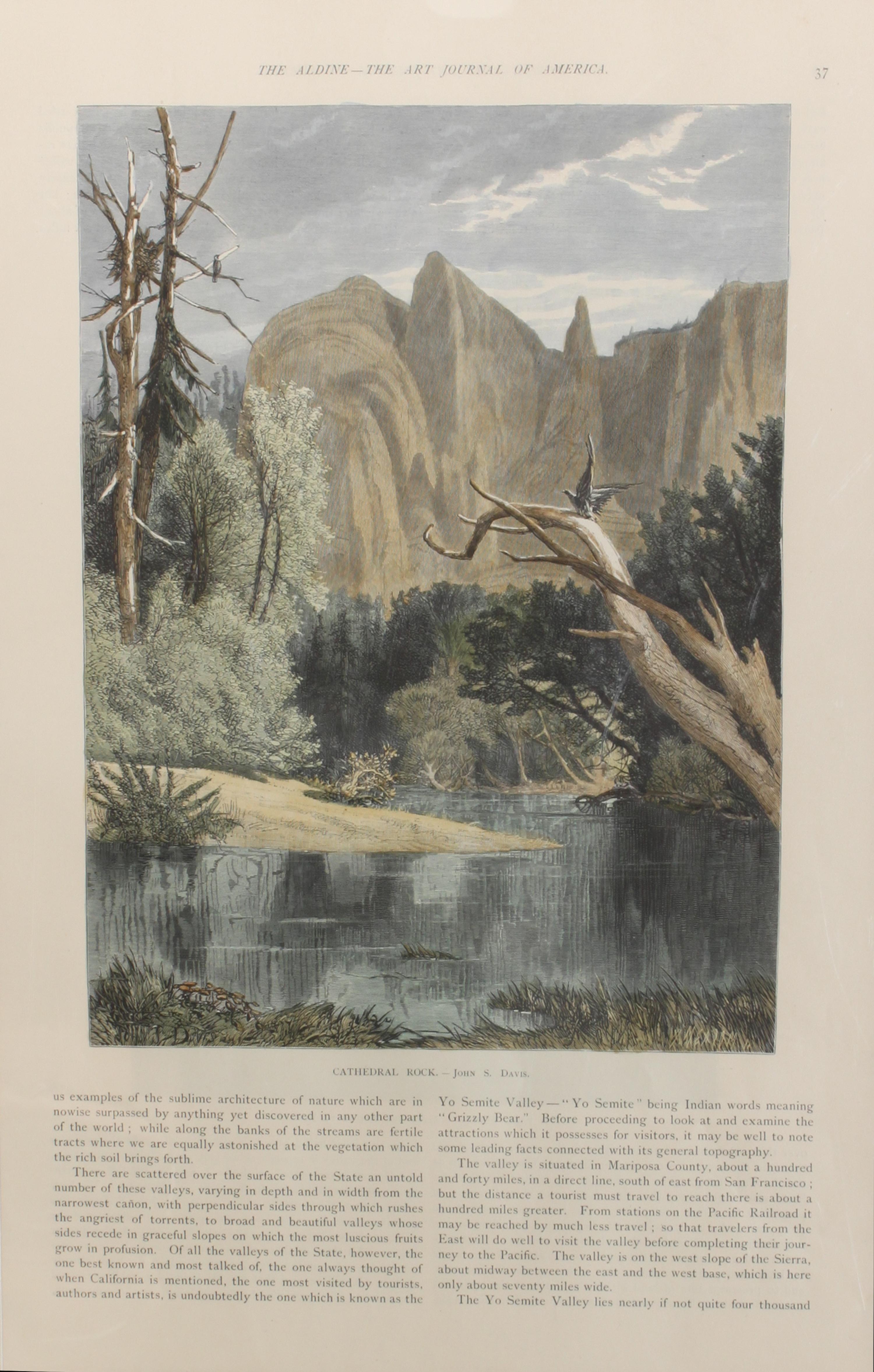 Six Hand Colored Woodblock Prints of Yosemite Height 14 x width 9 3/4 inches — LATE-19TH CENTURY