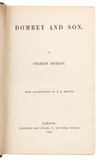 DICKENS, Charles (1812-1870). Dombey and Son. London: Chapman and Hall, 1848.