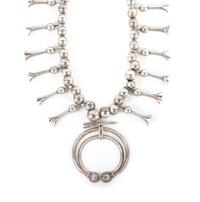 Southwestern Silver Squash Blossom Necklace Length 22 inches