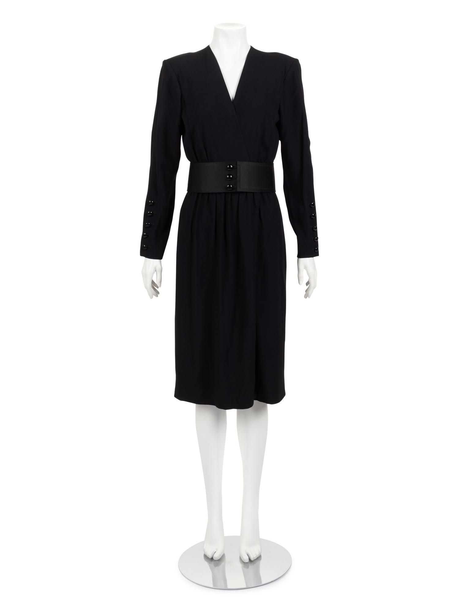 Saint Laurent Rive Gauche Wrap Dress with Belt, 1980s