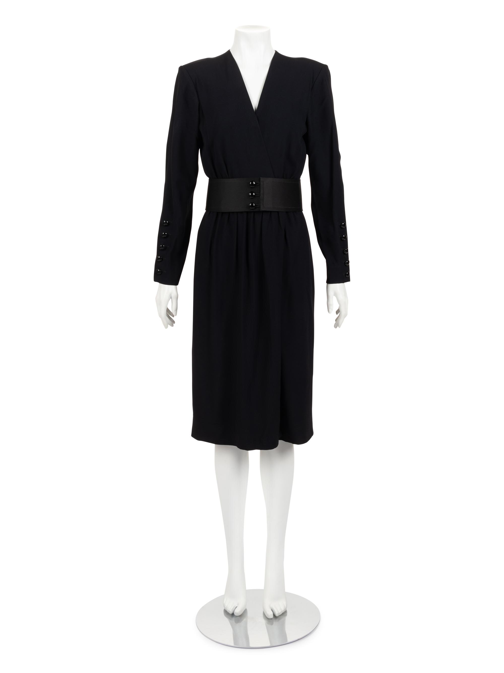 Saint Laurent Rive Gauche Wrap Dress with Belt, 1980s