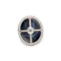 STAR SAPPHIRE AND DIAMOND RING