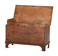 A Country Grain Paint and Compass Decorated Pine Blanket Chest