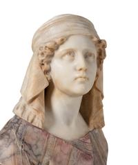 A Continental Marble Bust of Ruth and Two Other Small Busts