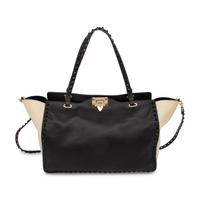 Valentino, Black & White Medium Rockstud Tote