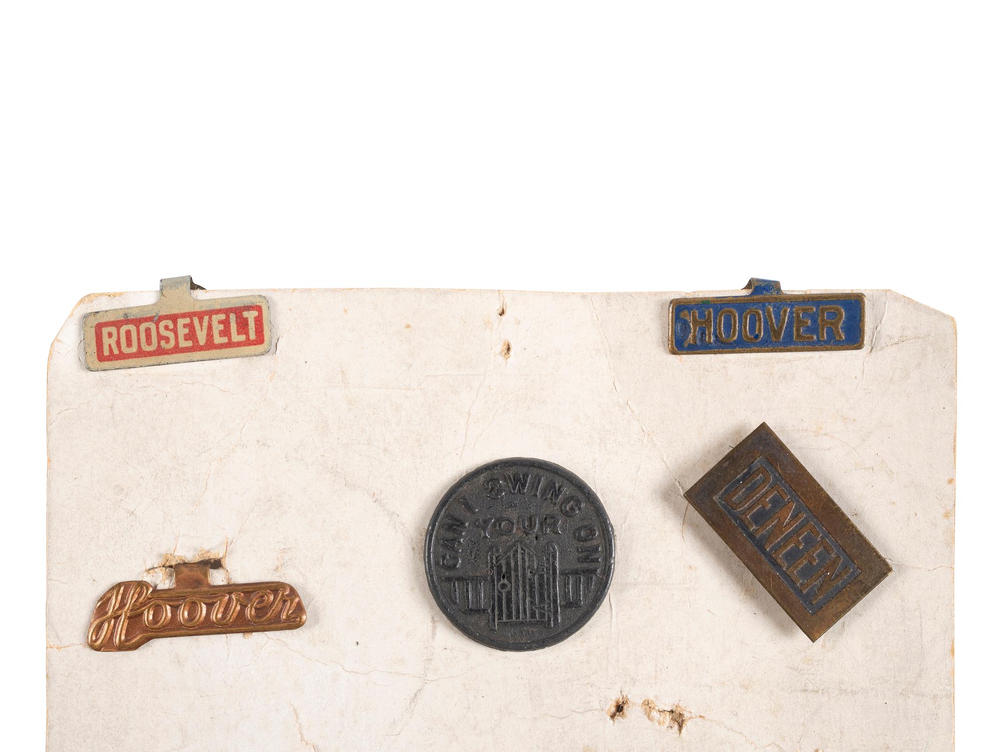 [POLITICS]. A group of 15 political campaign buttons promoting Wilson, Harding, and Hoover.
